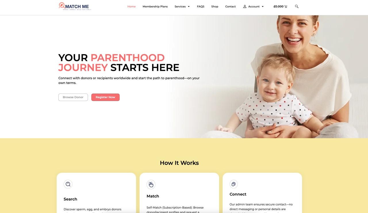 Sperm Donor Website project thumbnail